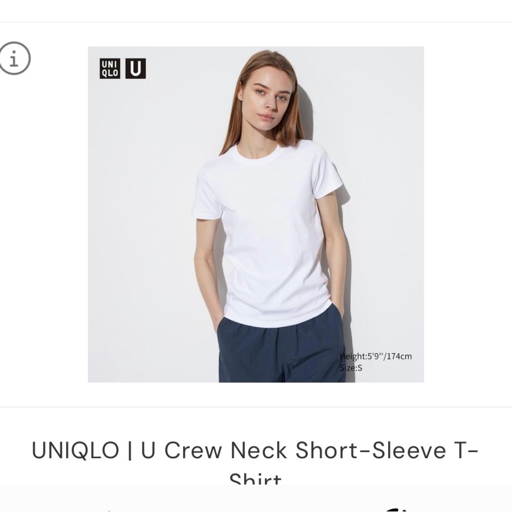100% cotton UNIQLO | U Crew Neck Short-Sleeve T-shirt- perfect layering shirt